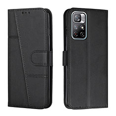 Leather Case Stands Flip Cover Holder Y01X for Xiaomi Redmi Note 11 5G Black