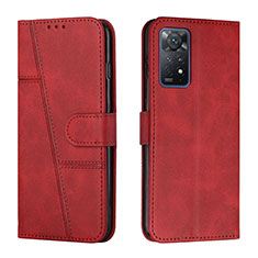 Leather Case Stands Flip Cover Holder Y01X for Xiaomi Redmi Note 11 Pro 4G Red