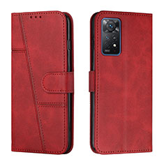 Leather Case Stands Flip Cover Holder Y01X for Xiaomi Redmi Note 11 Pro 5G Red