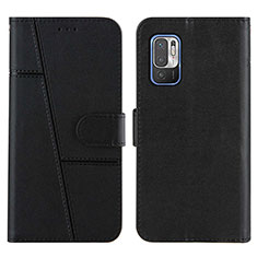 Leather Case Stands Flip Cover Holder Y01X for Xiaomi Redmi Note 11 SE 5G Black