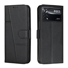 Leather Case Stands Flip Cover Holder Y01X for Xiaomi Redmi Note 11E Pro 5G Black