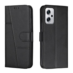 Leather Case Stands Flip Cover Holder Y01X for Xiaomi Redmi Note 11T Pro+ Plus 5G Black