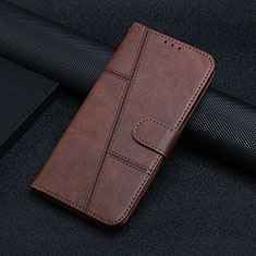 Leather Case Stands Flip Cover Holder Y01X for Xiaomi Redmi Note 12 Pro Speed 5G Brown
