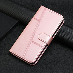 Leather Case Stands Flip Cover Holder Y01X for Xiaomi Redmi Note 12 Pro Speed 5G Rose Gold