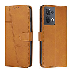 Leather Case Stands Flip Cover Holder Y01X for Xiaomi Redmi Note 13 Pro 5G Light Brown