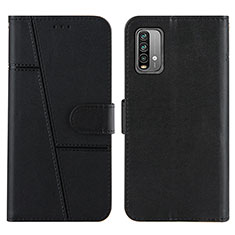 Leather Case Stands Flip Cover Holder Y01X for Xiaomi Redmi Note 9 4G Black