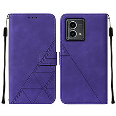 Leather Case Stands Flip Cover Holder Y02B for Motorola Moto G Stylus (2023) 5G Purple