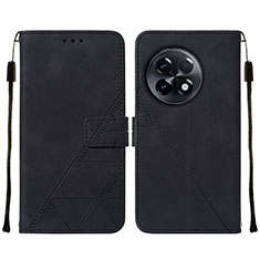 Leather Case Stands Flip Cover Holder Y02B for OnePlus Ace 2 5G Black