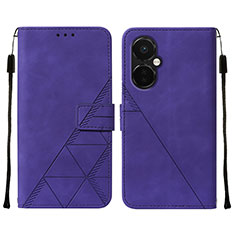 Leather Case Stands Flip Cover Holder Y02B for OnePlus Nord CE 3 Lite 5G Purple