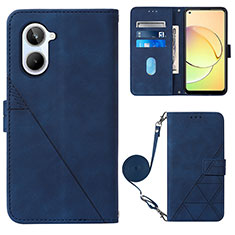 Leather Case Stands Flip Cover Holder Y02B for Realme 10 4G Blue