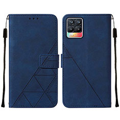 Leather Case Stands Flip Cover Holder Y02B for Realme 8 4G Blue