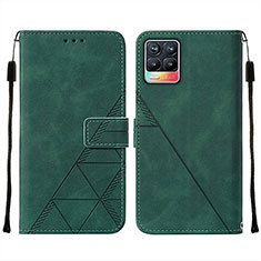 Leather Case Stands Flip Cover Holder Y02B for Realme 8 4G Green