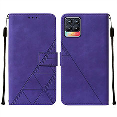 Leather Case Stands Flip Cover Holder Y02B for Realme 8 4G Purple