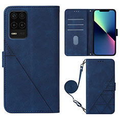 Leather Case Stands Flip Cover Holder Y02B for Realme 8s 5G Blue