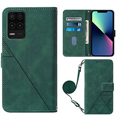 Leather Case Stands Flip Cover Holder Y02B for Realme 8s 5G Green