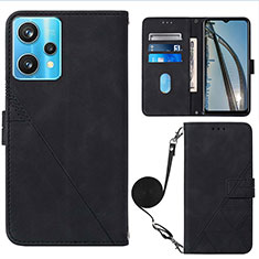 Leather Case Stands Flip Cover Holder Y02B for Realme 9 Pro+ Plus 5G Black