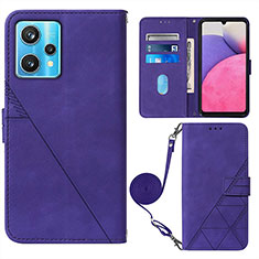 Leather Case Stands Flip Cover Holder Y02B for Realme 9 Pro+ Plus 5G Purple