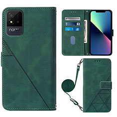 Leather Case Stands Flip Cover Holder Y02B for Realme C11 (2021) Green