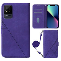 Leather Case Stands Flip Cover Holder Y02B for Realme C20 Purple