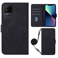 Leather Case Stands Flip Cover Holder Y02B for Realme C20A Black