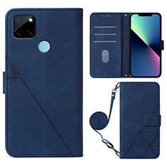 Leather Case Stands Flip Cover Holder Y02B for Realme C21Y Blue