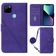 Leather Case Stands Flip Cover Holder Y02B for Realme C25Y Purple