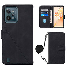 Leather Case Stands Flip Cover Holder Y02B for Realme C31 Black