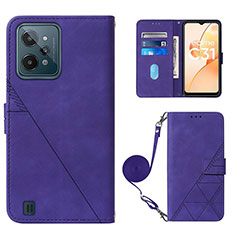 Leather Case Stands Flip Cover Holder Y02B for Realme C31 Purple