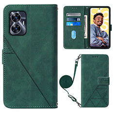 Leather Case Stands Flip Cover Holder Y02B for Realme C55 Green