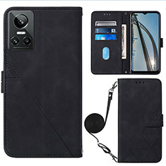 Leather Case Stands Flip Cover Holder Y02B for Realme GT Neo3 5G Black