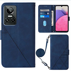 Leather Case Stands Flip Cover Holder Y02B for Realme GT Neo3 5G Blue