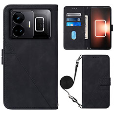 Leather Case Stands Flip Cover Holder Y02B for Realme GT Neo5 240W 5G Black