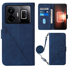 Leather Case Stands Flip Cover Holder Y02B for Realme GT Neo6 5G Blue