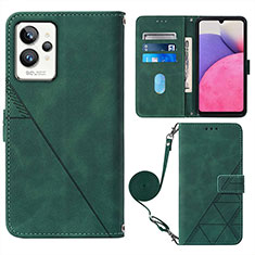 Leather Case Stands Flip Cover Holder Y02B for Realme GT2 Pro 5G Green