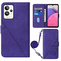 Leather Case Stands Flip Cover Holder Y02B for Realme GT2 Pro 5G Purple