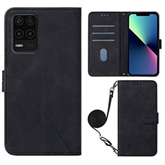 Leather Case Stands Flip Cover Holder Y02B for Realme Narzo 30 5G Black