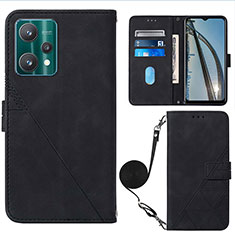 Leather Case Stands Flip Cover Holder Y02B for Realme V25 5G Black