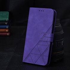 Leather Case Stands Flip Cover Holder Y02B for Samsung Galaxy A02 Purple