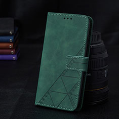 Leather Case Stands Flip Cover Holder Y02B for Samsung Galaxy A11 Green