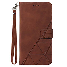 Leather Case Stands Flip Cover Holder Y02B for Samsung Galaxy A23 5G Brown