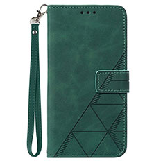 Leather Case Stands Flip Cover Holder Y02B for Samsung Galaxy M53 5G Green