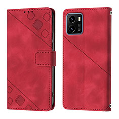 Leather Case Stands Flip Cover Holder Y02B for Vivo iQOO U5x Red