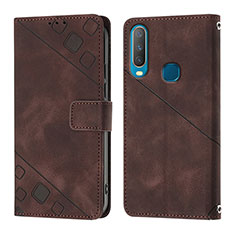 Leather Case Stands Flip Cover Holder Y02B for Vivo Y11 Brown