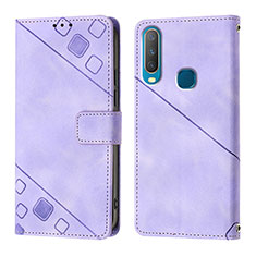 Leather Case Stands Flip Cover Holder Y02B for Vivo Y17 Clove Purple