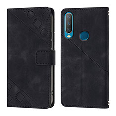 Leather Case Stands Flip Cover Holder Y02B for Vivo Y3 Black