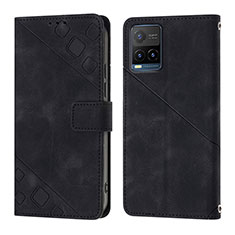 Leather Case Stands Flip Cover Holder Y02B for Vivo Y32 4G Black