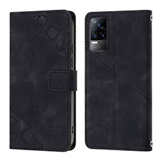 Leather Case Stands Flip Cover Holder Y02B for Vivo Y73 (2021) Black