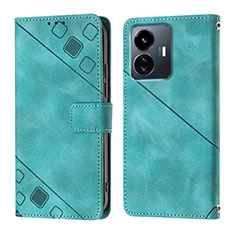 Leather Case Stands Flip Cover Holder Y02B for Vivo Y77 5G Green