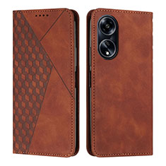 Leather Case Stands Flip Cover Holder Y02X for Huawei Honor X5 Plus Brown