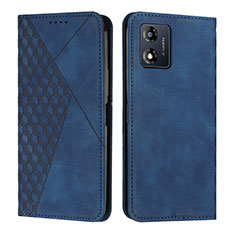 Leather Case Stands Flip Cover Holder Y02X for Motorola Moto E13 Blue